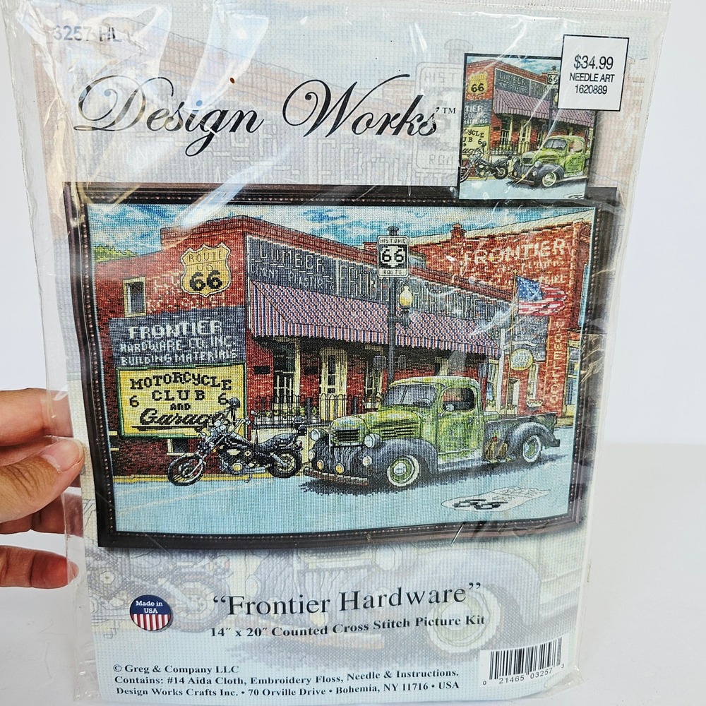 Design Works Frontier Hardware Counted Cross Stitch Kit 3257-HL Route 66 Truck